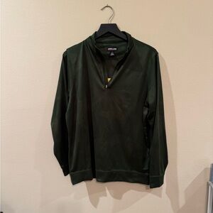 NWT Men’s Dark Green Quarter-Zip Pullover with Army Print